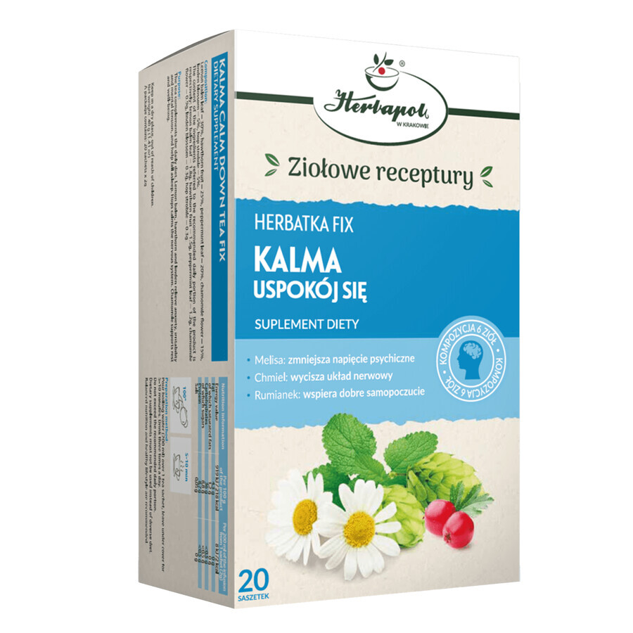 Boutique Herbapol Kalma Uspokój się, teaska fix, 2 g x 20 sachets Herbapol Kalma Uspokój się, teaska fix, 2 g x 20 sachets