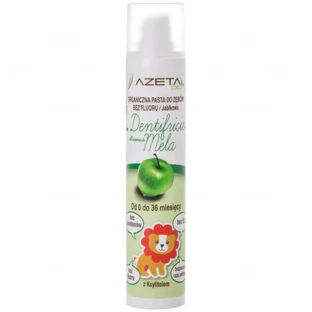 Azeta Bio, organic toothpaste for children, 0-36 months, fluoride-free, apple, 50 ml