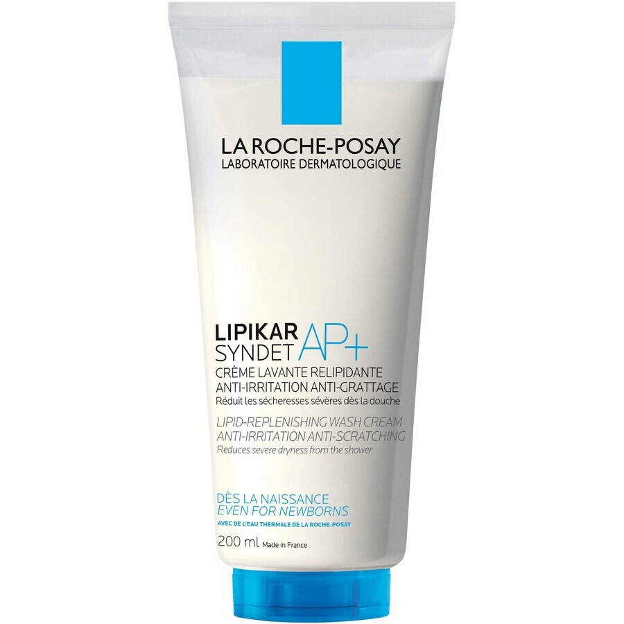 La Roche-Posay Lipikar Syndet AP+, crema corpo lipidica ricostituente, dalla nascita, 200 ml