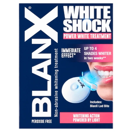 BlanX White Shock, tandbleeksysteem, tandpasta, 50 ml + Blanx Led Bite