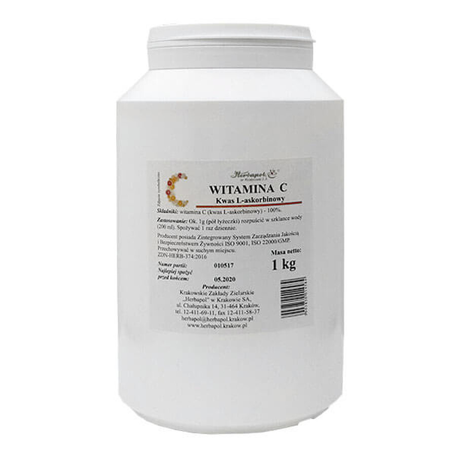 Comprar Herbapol Vitamina C, ácido L-ascórbico, polvo, 1000 g Herbapol Vitamina C, ácido L-ascórbico, polvo, 1000 g