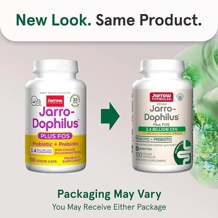 Jarro-Dophilus Plus FOS, 3.4 Billion CFU, Jarrow Formulas, 100 capsules