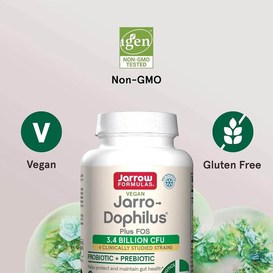 Jarro-Dophilus Plus FOS, 3.4 Billion CFU, Jarrow Formulas, 100 capsules