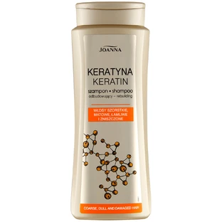 Joanna Keratin, herstellende shampoo voor ruw, dof, breekbaar en beschadigd haar, 400 ml