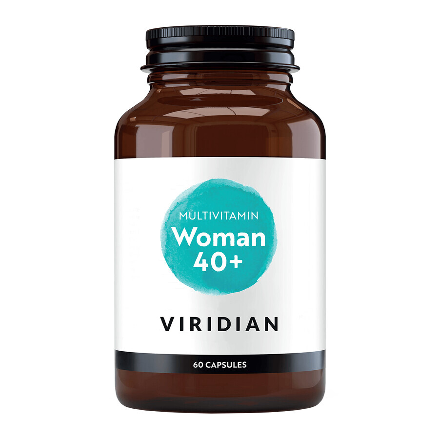 Boutique Viridian Woman 40+ Multi, multivitamine pour femmes, 60 gélules Viridian Woman 40+ Multi, multivitamine pour femmes, 60 gélules