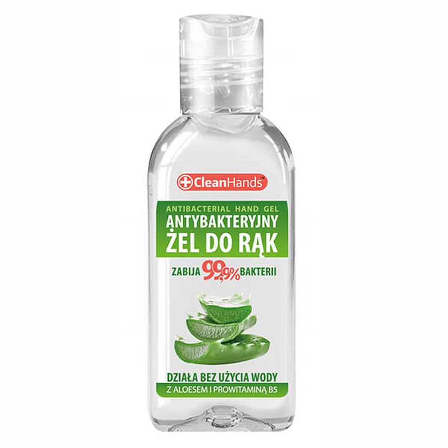 CleanHands, antibacterial hand gel with aloe vera and Provitamin B5, 50 ml