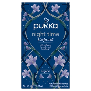 Pukka Night Time Organic, kruidenthee met havermout, lavendel en limoen, 1 g x 20 builtjes