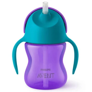 Avent, vaso con pajita y asas, morado, SCF796/02, a partir de 9 meses, 200 ml