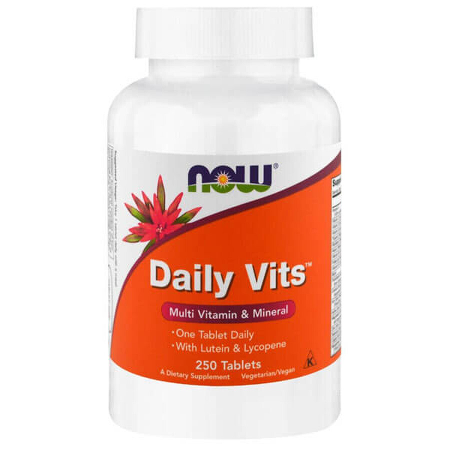 Buy Now Foods, Daily Vits, Vitamins and Minerals for Vegans and Vegetarians, 250 Tablets Now Foods, Daily Vits, Vitamins and Minerals for Vegans and Vegetarians, 250 Tablets