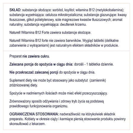 Naturell Vitamin B12 Forte, 60 Kautabletten