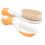 Chicco, borstel + kam van natuurhaar, oranje, vanaf de geboorte Chicco, borstel + kam van natuurhaar, oranje, vanaf de geboorte