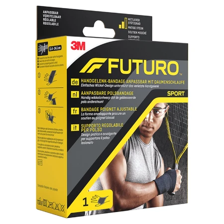 Futuro Sport Wrist and Thumb Stabilizer Band, Black, Universal Size, 1pc