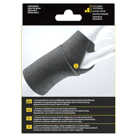 Futuro Sport Wrist and Thumb Stabilizer Band, Black, Universal Size, 1pc