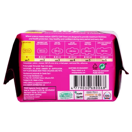 Compresas sanitarias Gentle Day, 30 piezas