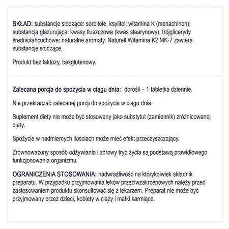 Naturell Vitamine K2 MK-7, vitamine K 75 µg, 60 kauwtabletten