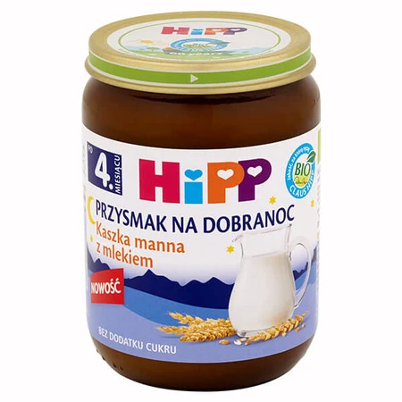 HiPP Zubettgeh-Snack Porridge mit Milch Bio, ohne Zuckerzusatz, nach 4 Monaten, 190 g