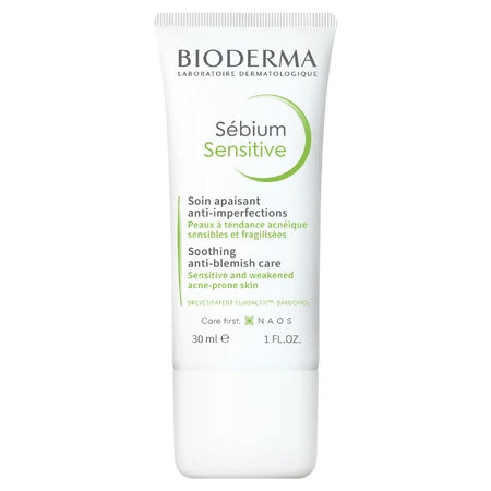 Bioderma Sebium Sensitive, verzachtende ondersteunende crème voor de acnegevoelige huid, 30 ml