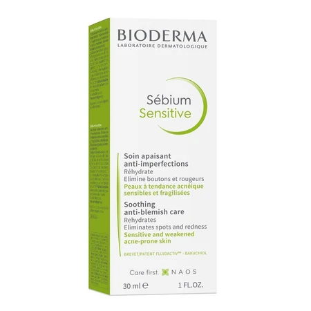 Bioderma Sebium Sensitive, verzachtende ondersteunende crème voor de acnegevoelige huid, 30 ml