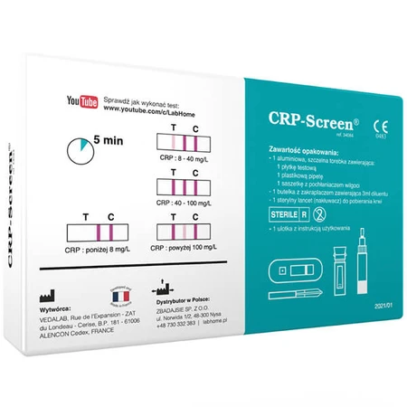 LabHome CRP-Screen, Bluttest für CRP-Proteinspiegel, Diagnose von Infektionen und Entzündungen, 1 Stück