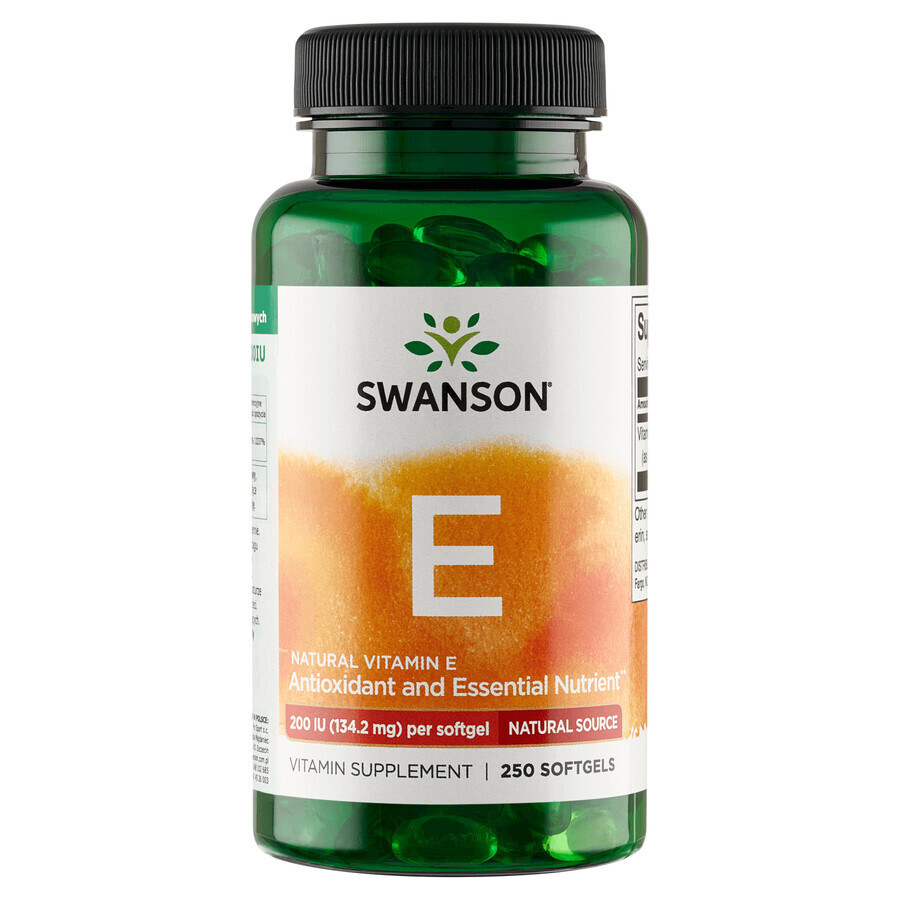 Winkel op Swanson E, natuurlijke vitamine E 200 IE, 250 gelcapsules Swanson E, natuurlijke vitamine E 200 IE, 250 gelcapsules