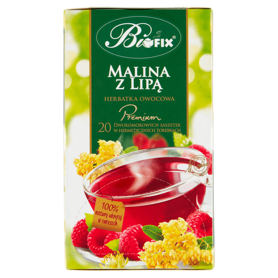 Bi Fix, Premium zmeură cu lime, ceai de fructe, 20 plicuri Bi Fix, Premium zmeură cu lime, ceai de fructe, 20 plicuri