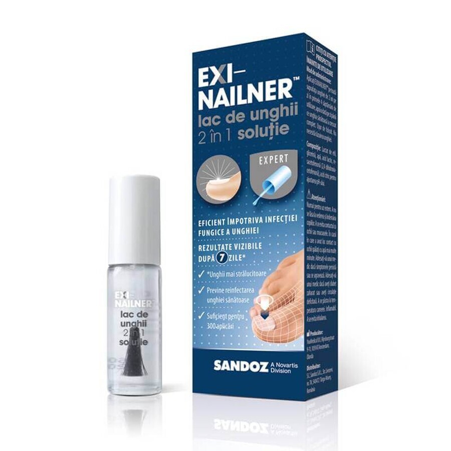 Buy Nail polish 2 in 1, Exi-nailner, 5 ml, Sandoz Nail polish 2 in 1, Exi-nailner, 5 ml, Sandoz
