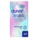 Durex Invisible, preservativos adicionalmente hidratados, súper finos, 10 unidades Durex Invisible, preservativos adicionalmente hidratados, súper finos, 10 unidades