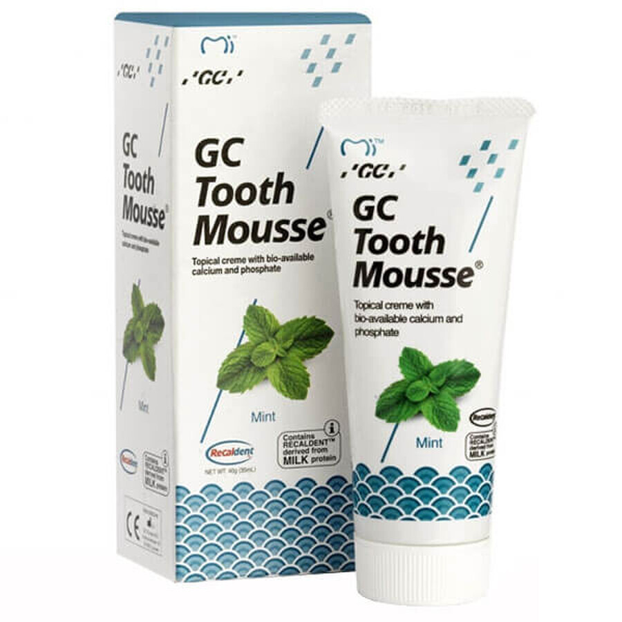 Cumpără GC Tooth Mousse, pastă de dinți pentru uz topic, aromă de mentă, fără fluor, 35 ml GC Tooth Mousse, pastă de dinți pentru uz topic, aromă de mentă, fără fluor, 35 ml
