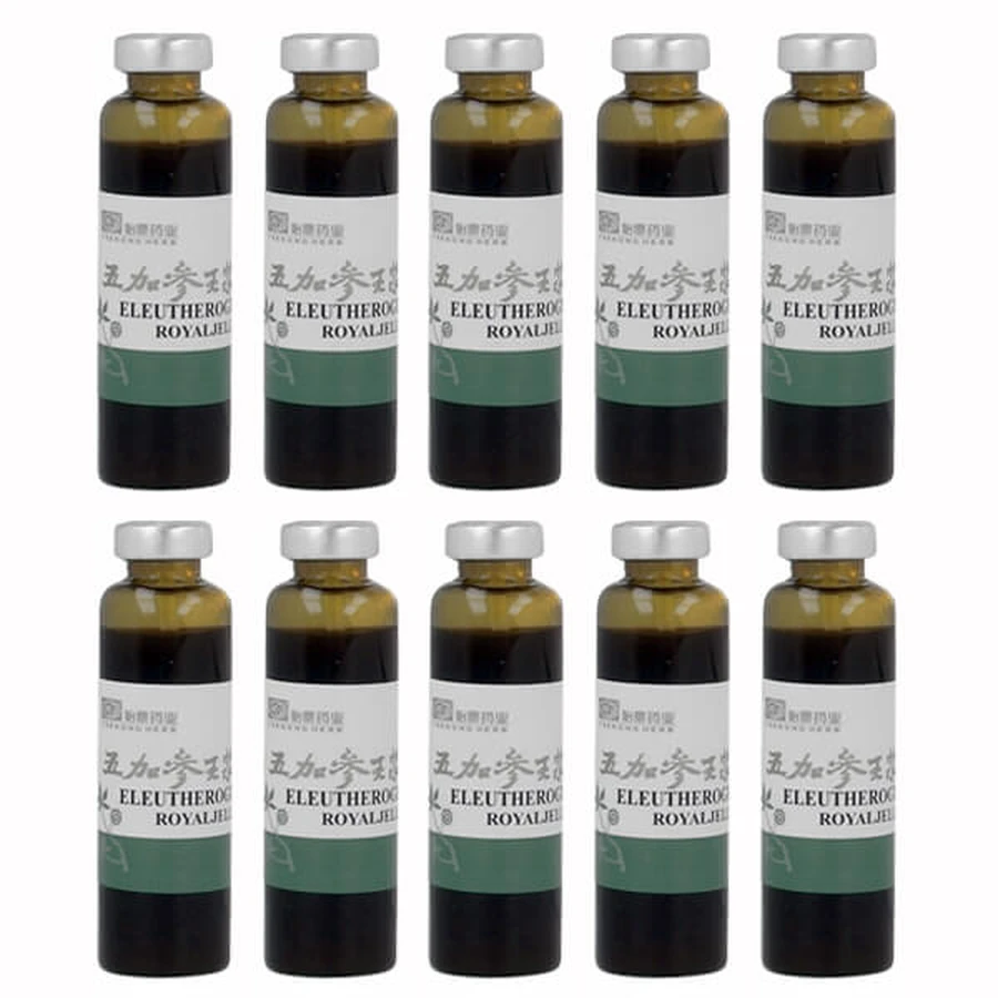 Eleuthero Ginseng Gelée Royale, ginseng sibérien avec gelée royale, ampoules, 10 x 10 ml