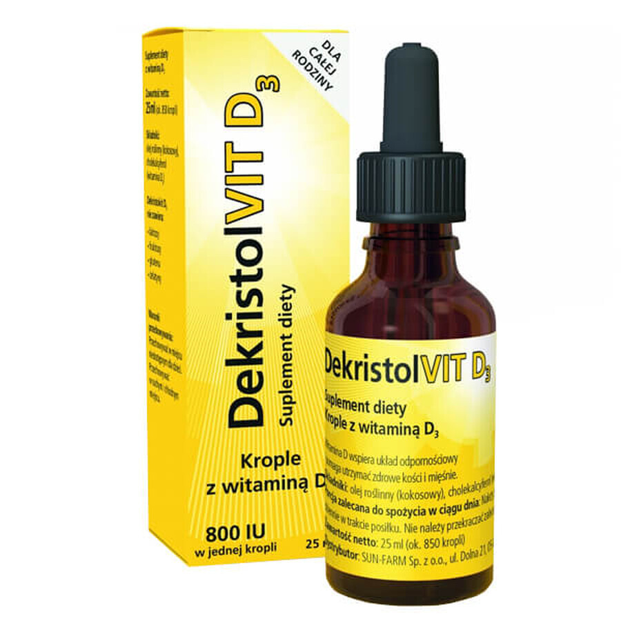 DekristolVit D3 800 UI, picături, 25 ml
