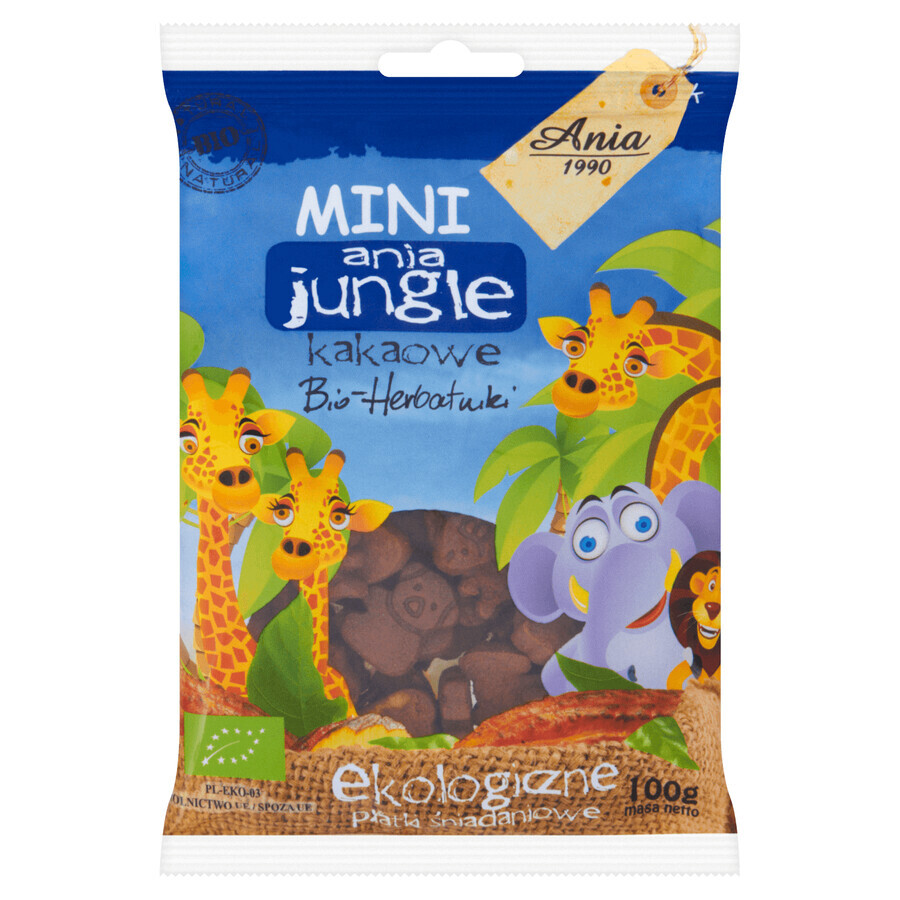 Comprar Ania Jungle Bio Mini Biscuits, cereal de desayuno ecológico, cacao, 100 g Ania Jungle Bio Mini Biscuits, cereal de desayuno ecológico, cacao, 100 g