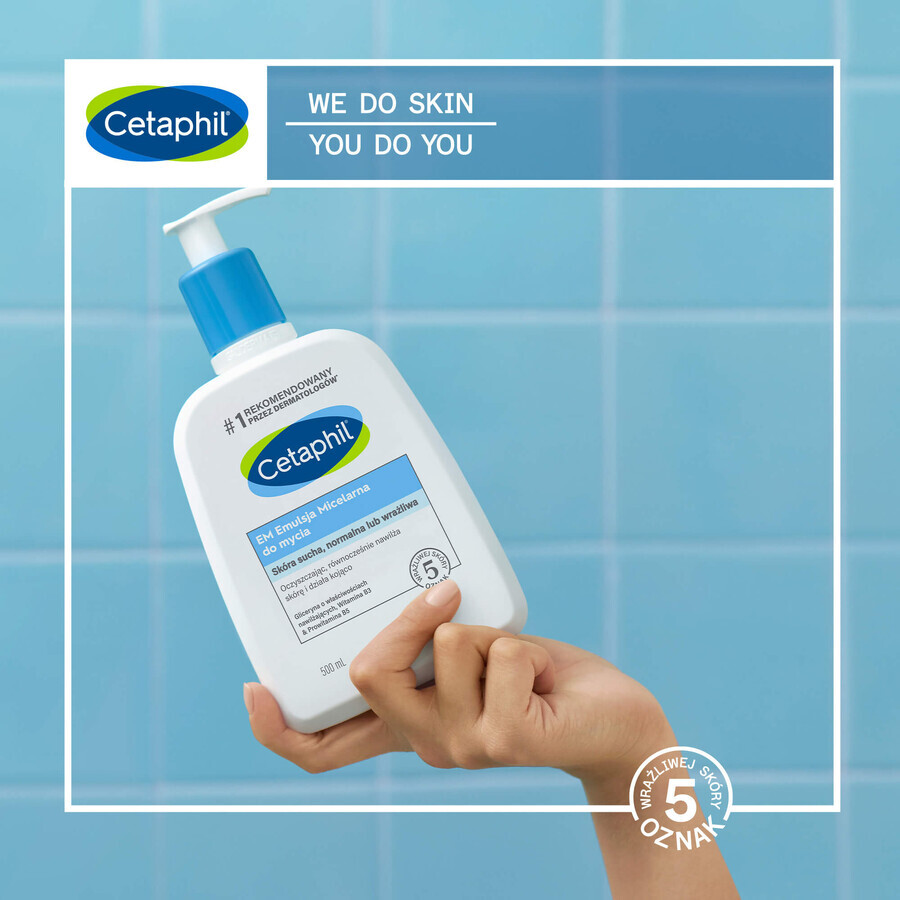 Cetaphil EM, Micellar emulsion for sensitive skin, for the whole family, 500 ml