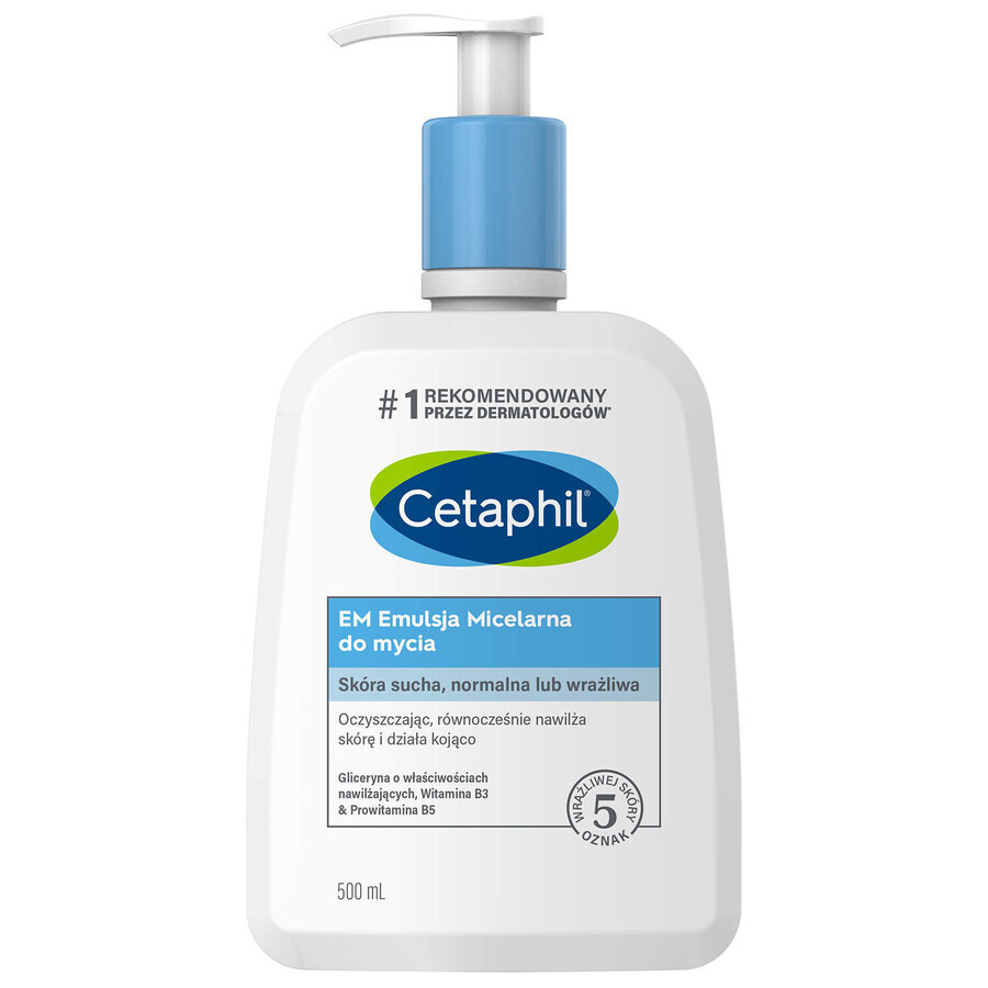 Cetaphil EM, Micellar emulsion for sensitive skin, for the whole family, 500 ml