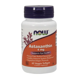 Now Foods Astaxanthin, Astaxanthin 4mg, 60 Vegetarian Capsules