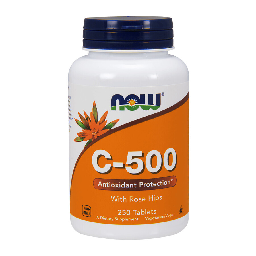 Winkel op Now Foods C-500, vitamine C + rozenbottel, 250 tabletten Now Foods C-500, vitamine C + rozenbottel, 250 tabletten