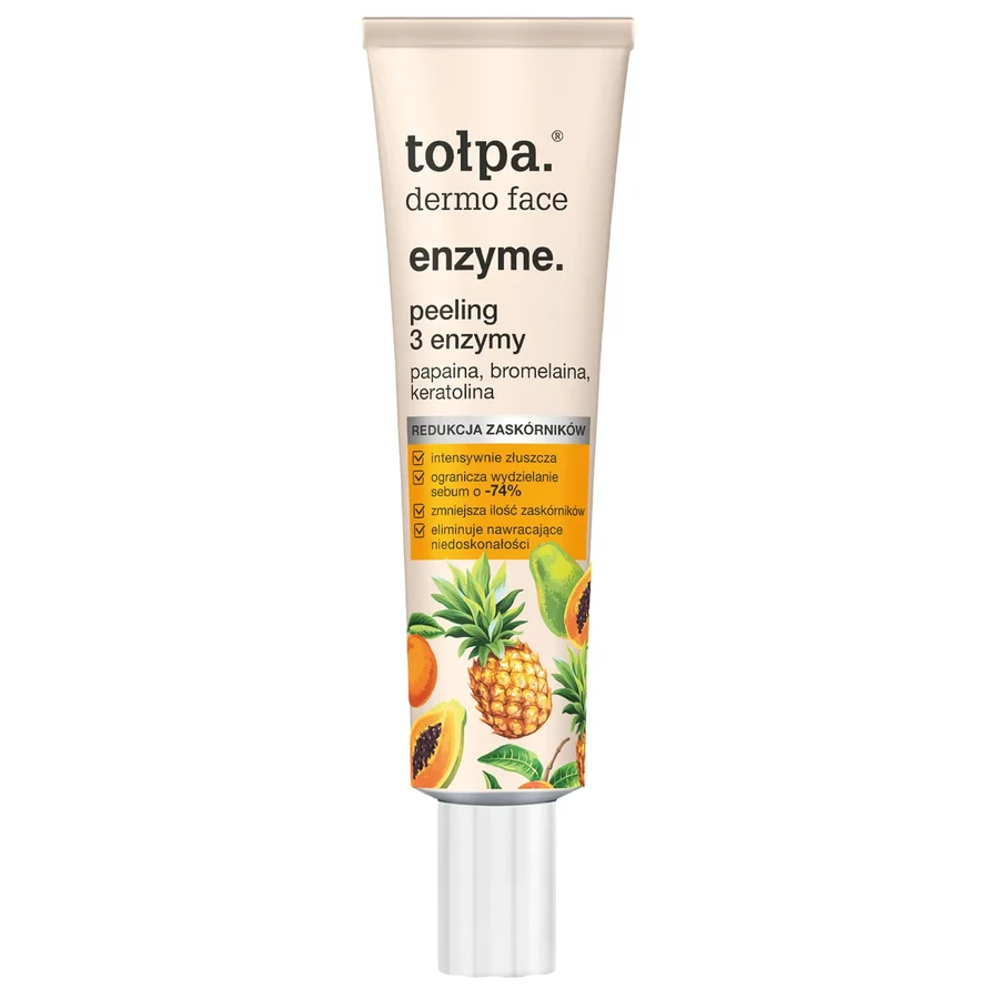Tołpa Dermo Face Enzyme, exfoliación facial con 3 enzimas, 40 ml