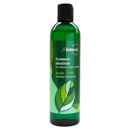 Element, shampooing micellaire pour cheveux et cuir chevelu, basilic + NMF, 300 ml