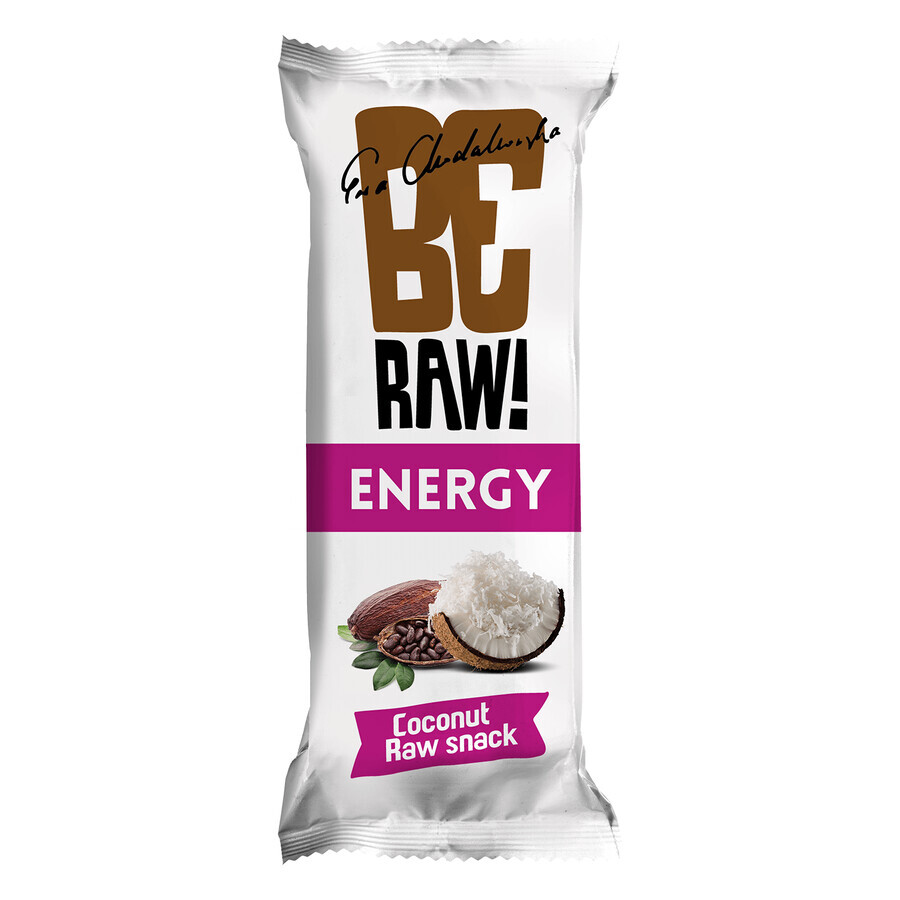 BeRaw ! Energy Raw Snack, barre énergétique, cacao cru, noix de coco, 40 g