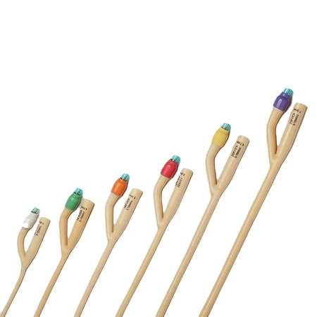 Sonda uretral Foley, 2 vías con junta de goma, látex de silicona, CH 24, 1 pieza