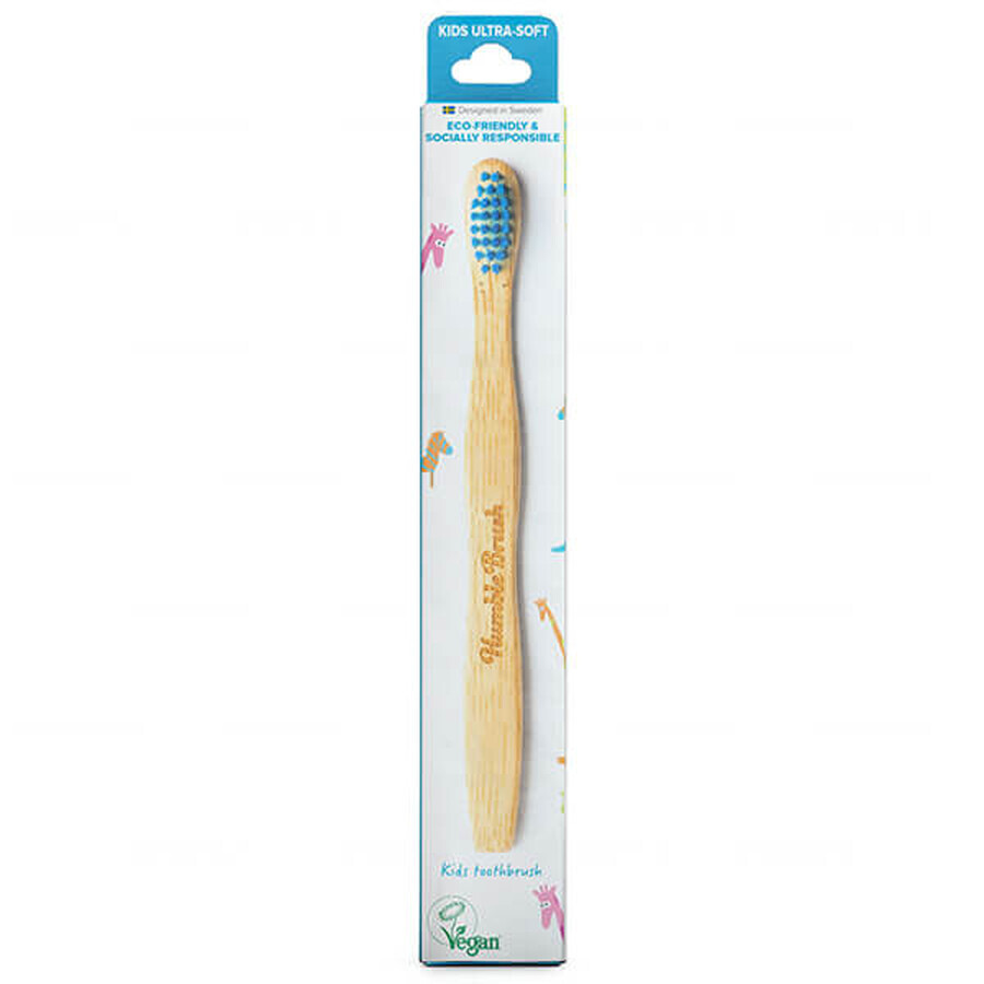 Humble Brush Kids Ultra Soft, brosse à dents pour enfants, bambou, bleu, 1 pièce