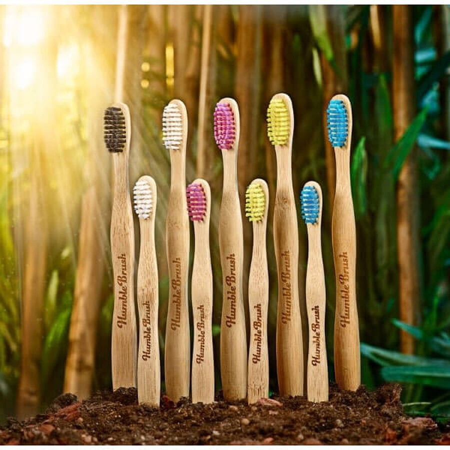 Humble Brush Kids Ultra Soft, brosse à dents pour enfants, bambou, bleu, 1 pièce