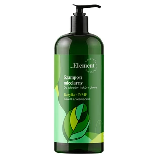 Element, shampooing micellaire pour cheveux et cuir chevelu, basilic + NMF, 500 ml