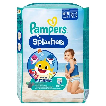 Pampers Splashers, swim diapers, size 4-5, 9-15 kg, 11 pcs