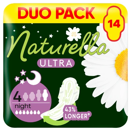 Naturella Ultra, maandverband met vleugels, kamille, Nacht, 14 st.
