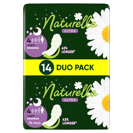 Naturella Ultra, maandverband met vleugels, kamille, Nacht, 14 st.