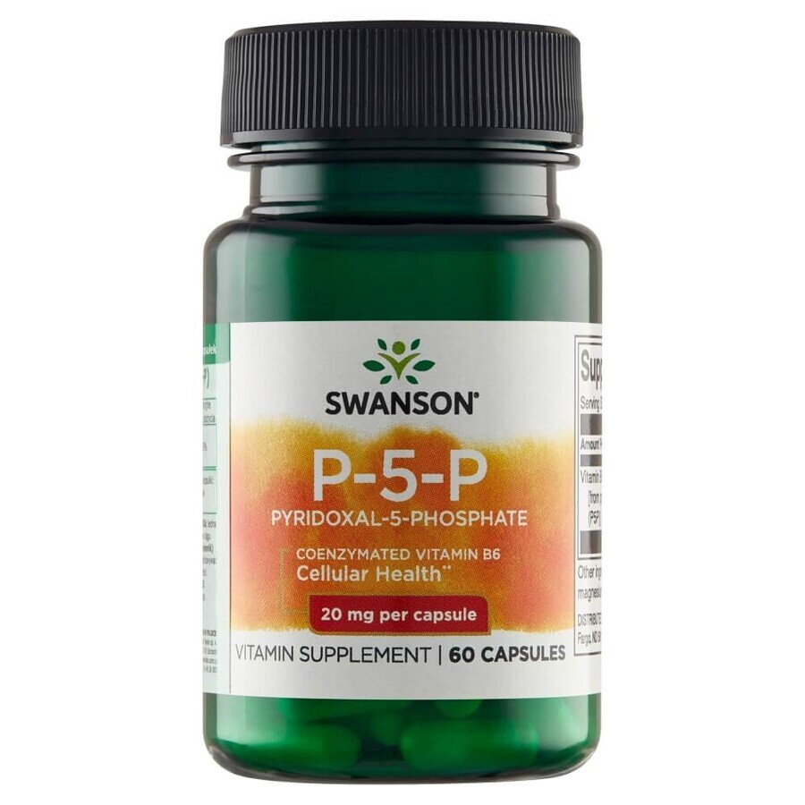 Boutique Swanson P-5-P, vitamine B6 20 mg, 60 gélules Swanson P-5-P, vitamine B6 20 mg, 60 gélules