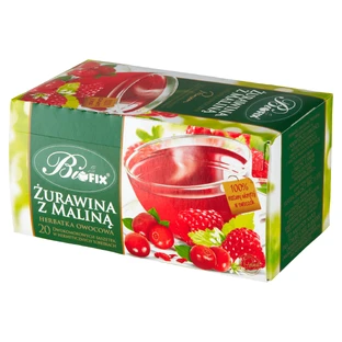Bi Fix Premium Cranberry with Raspberry, thé aux fruits, 2 g x 20 sachets