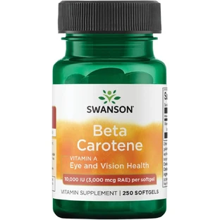 Swanson Beta Caroteno 10000 UI, betacaroteno, 250 cápsulas de gel