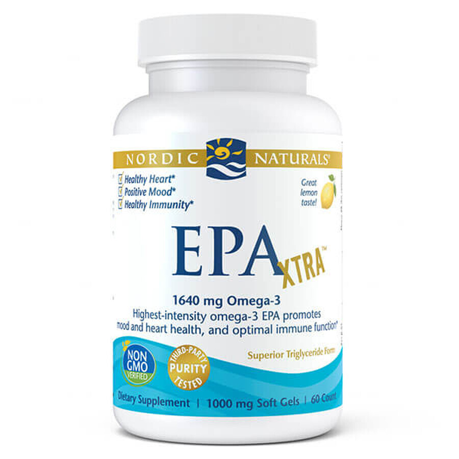 Winkel op Nordic Naturals, EPA Xtra, Omega-3 1640 mg, citroen, 60 capsules Nordic Naturals, EPA Xtra, Omega-3 1640 mg, citroen, 60 capsules