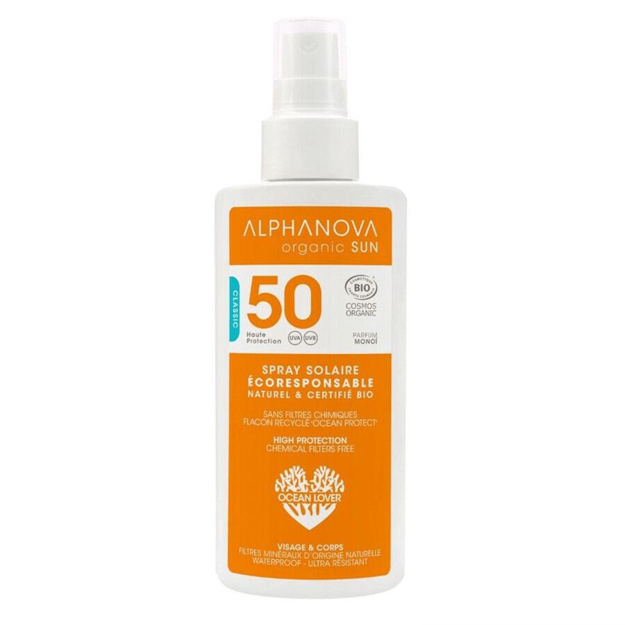 Buy Alphanova Sun Bio, sun protection spray, hypoallergenic, SPF 50, 125 g Alphanova Sun Bio, sun protection spray, hypoallergenic, SPF 50, 125 g